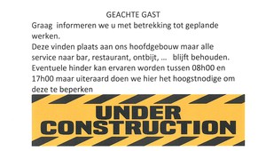 Open but under construction : 02/18 > 08/18